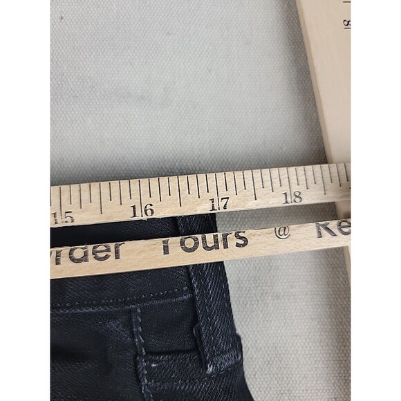 Levis 501 Jeans Mens 38x34 Straight Button Fly Black Cotton Mid Rise Distressed - Picture 9 of 16